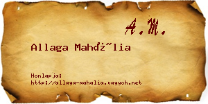 Allaga Mahália névjegykártya